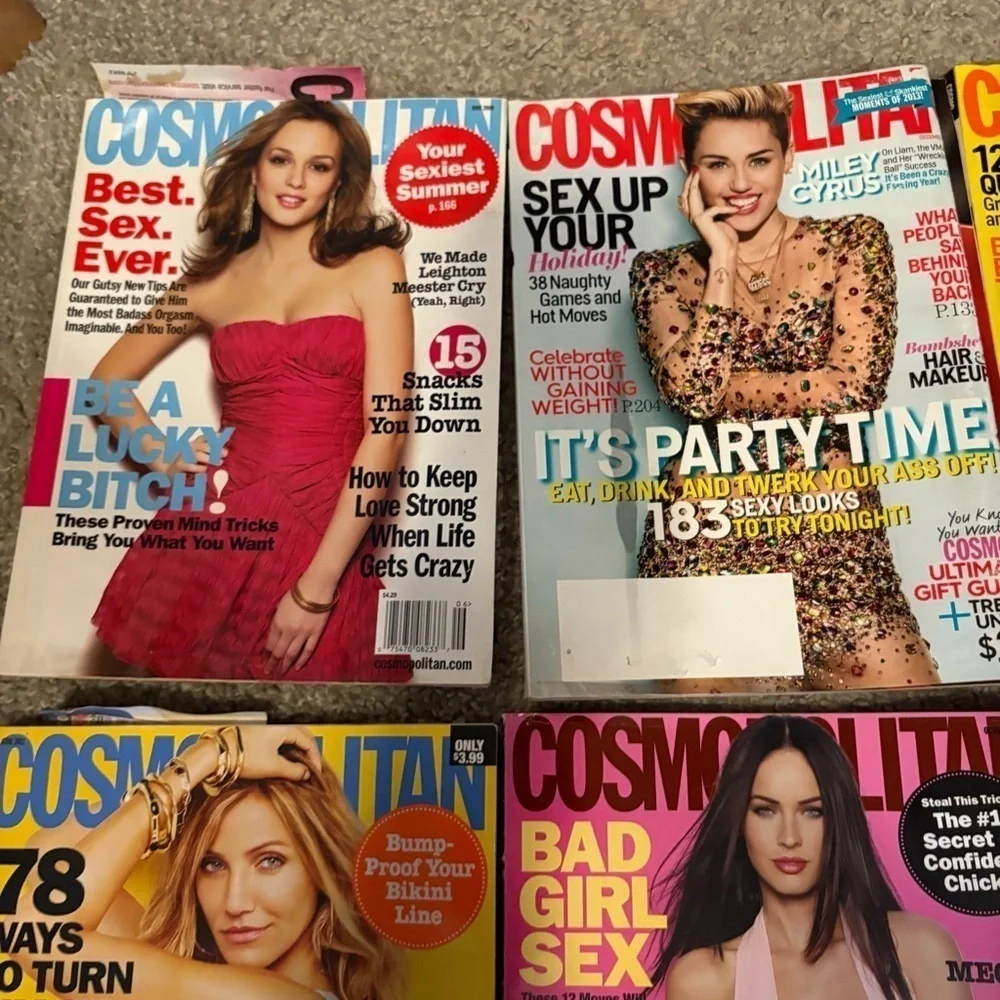 Cosmopolitan Magazine Collection Vintage Megan Fox Cameron Diaz Miley Cyrus Pink